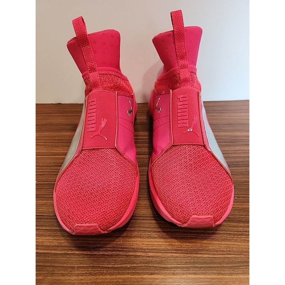 Womans Puma Fenty Running Fierce High Top Sneakers 9.5 Hot Pink Embossed - Picture 2 of 11